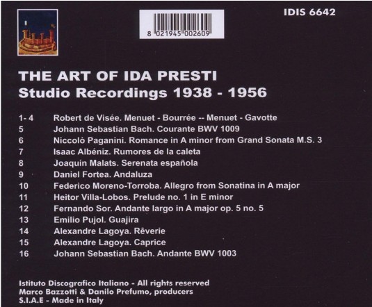 The art of Ida Presti (rear cover)
