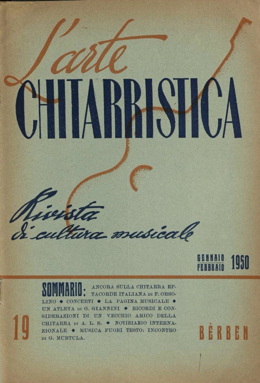 L'arte chitarristica n.19 gen.-feb. 1950 L'arte chitarristica n.19 gen.-feb. 1950