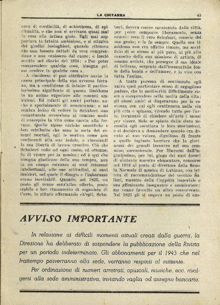 La Chitarra n. 11-12 1942 - Avviso